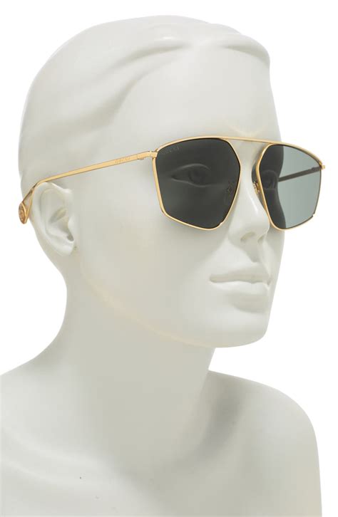 gucci 60mm aviator sunglasses havana|gucci unisex aviator sunglasses.